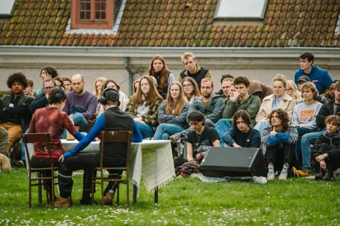 During Inspiration Day 2024, students from HoGent and UGent (Belgium) get in touch with agroecology. In this picture, they are viewing a theatre performance. © Tim Buhck